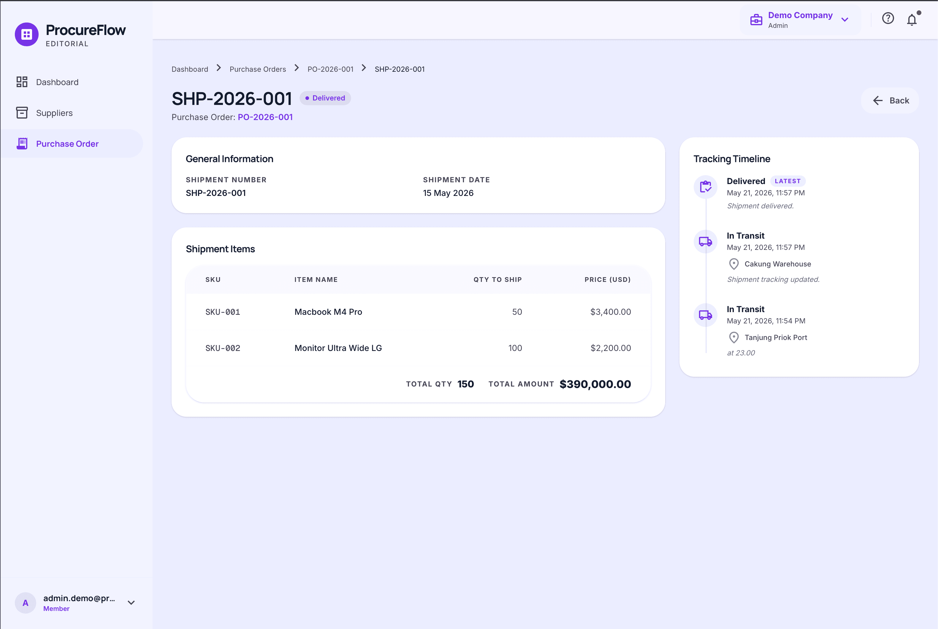 Shipment Tracking