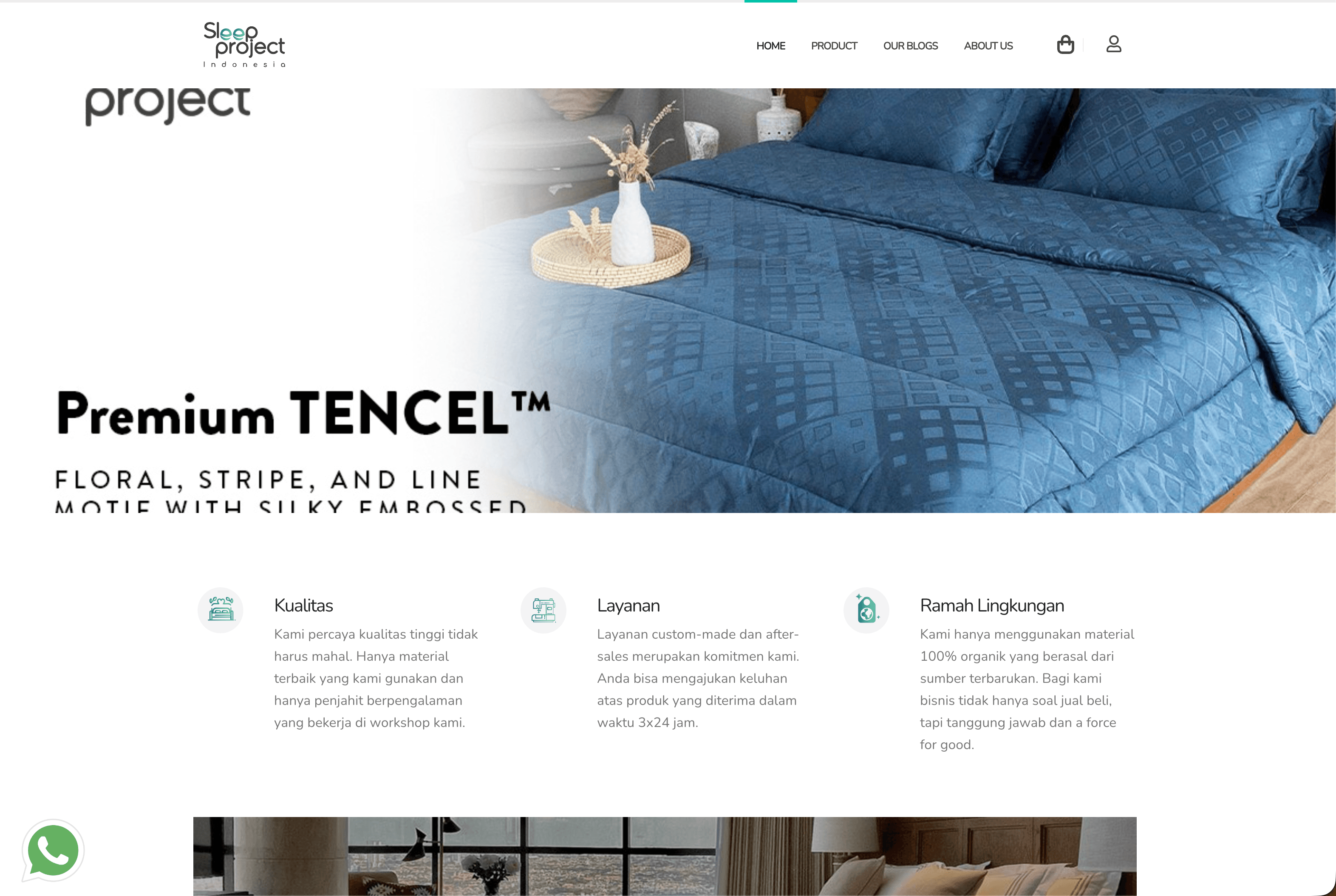 Sleep Project Indonesia ecommerce storefront