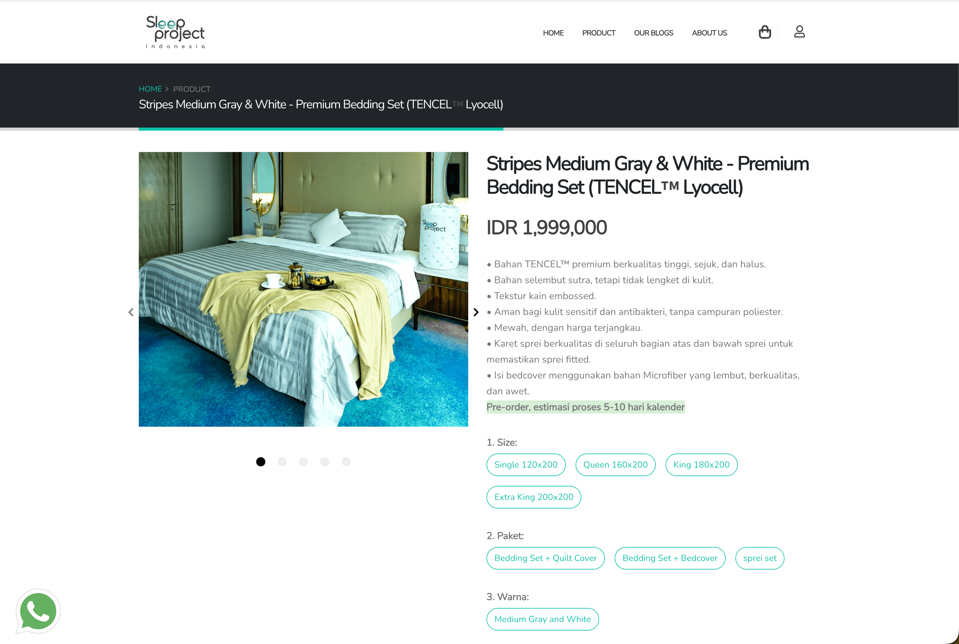 Sleep Project Indonesia product detail page